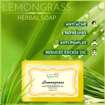Vganic Herbal Lemongrass Soap - Natural, Vegan-Friendly, and Refreshing