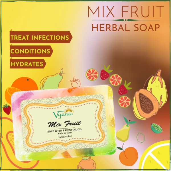 Vganic Herbal Mix Fruit Soap - Organic, Nourishing, and Rejuvenating | Vganic
