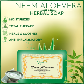 Vganic Herbal Neem Aloevera Soap - Natural Solution for Healthy Skin