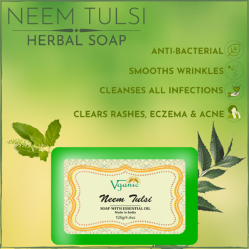 Vganic Herbal Neem Tulsi Soap - Natural Skincare with Nourishing Formula