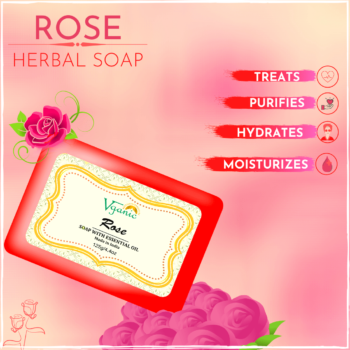 Vganic Herbal Rose Soap - Gentle Cleansing and Nourishing Organic Skincare
